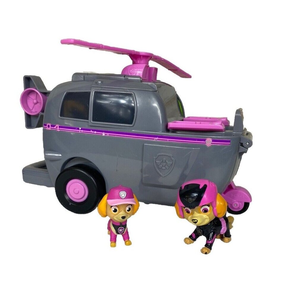 PAW Patrol Transforming Helicopter 2 Figures Dog Bath For Possible Repair 2 READ